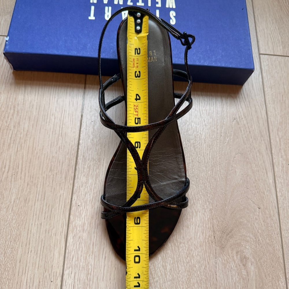 Vintage Stuart Weitzman Tortoise Shell Strappy flat Sandals size 9.5 - Picture 11 of 13